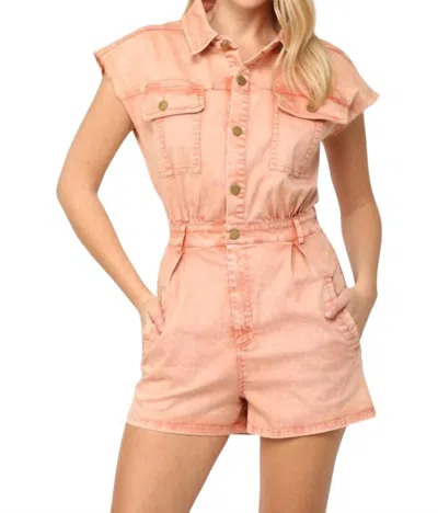 Fate Utility Romper In Clay In Pink