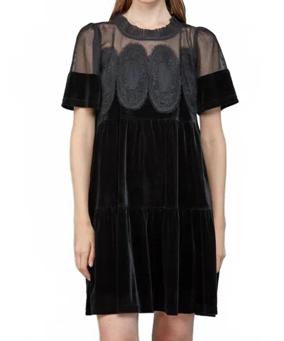 Fate Velvet Mini Dress In Black