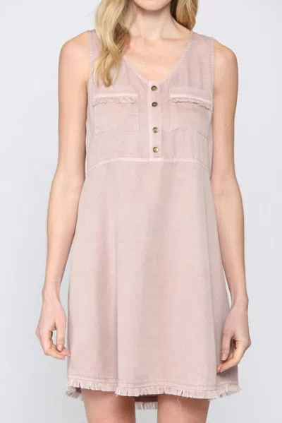 FATE WASHED SLEEVELESS TENCEL DRESS IN WASHED ROSE
