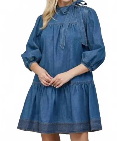 Fate Women's Denim Bow Dress In Blue