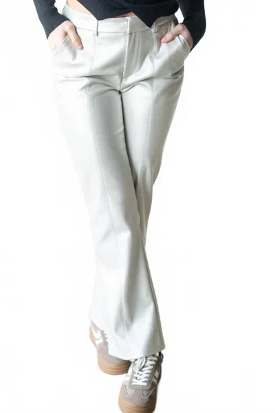 Fate Women's Leather Pants In Silver Metallic