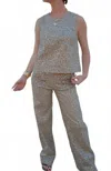 Fate Women's Shimmer Leopard Sleeveless Top In Champagne In Multi