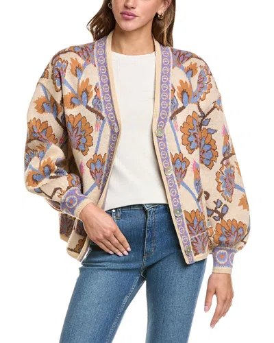 Fate Wool-blend Cardigan Jacket In Brown