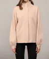 Fate Zip-up Mock Neck Sweater Jacket In Taupe In Grey