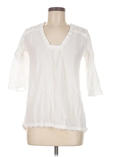 Pre-owned Fatface 3/4 Sleeve Blouse In White
