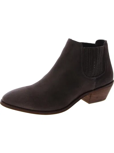 Fatface Ava Western Womens Leather Slip-on Ankle Boots In Grey