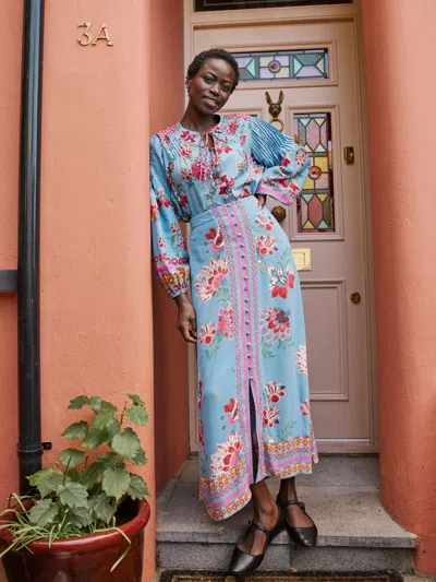 Fatface Bright Blue Arabella Midi Skirt