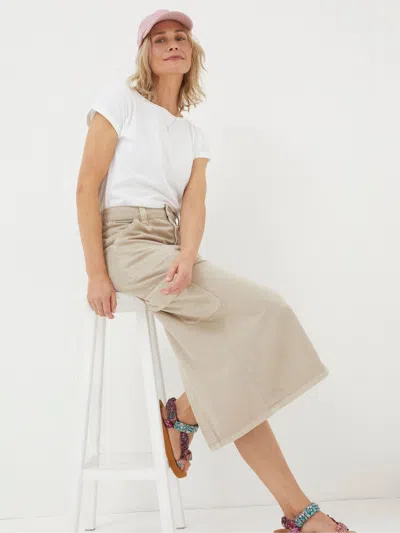 Fatface Candace Natural Cargo Midi Skirt
