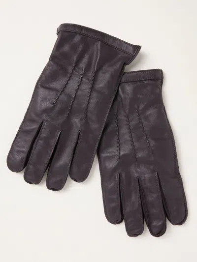 Fatface Chocolate Brown Leather Gloves