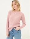 Fatface Ella Textured Sweater In Dusky Pink