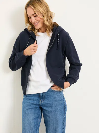 Fatface Flora Blue Navy Zip Through Hoodie