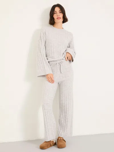 Fatface Grey Marl Knitted Wide Leg Lounge Trousers