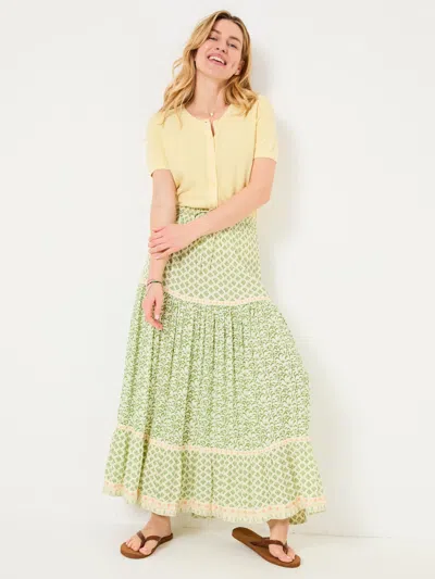Fatface Jayla Mid Green Woodblock Maxi Skirt