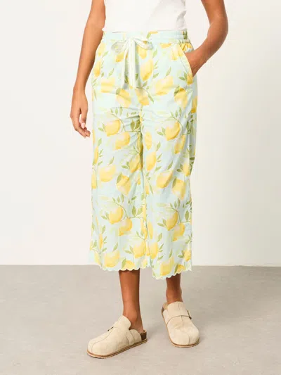 Fatface Lola Cropped Blue Lemon Pyjama Bottoms