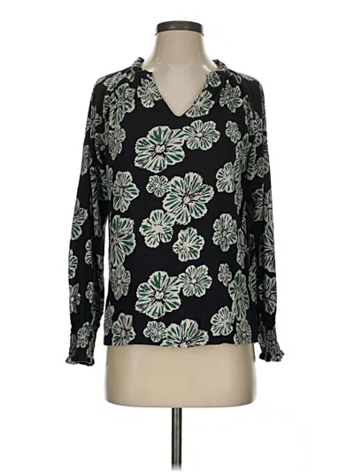 Pre-owned Fatface Long Sleeve Polo Shirt In Black