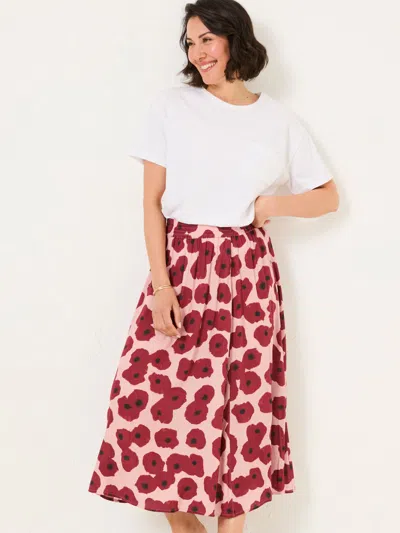 Fatface Millie Multi Poppies Midi Skirt