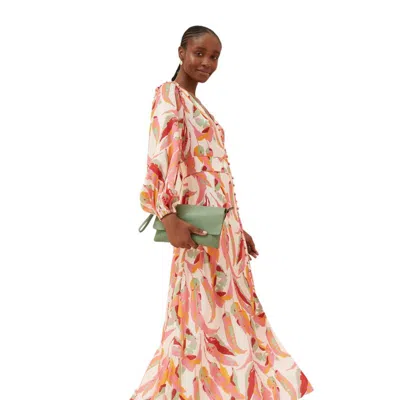 Fatface Peony Painted Leaves Maxi Dress In Pink
