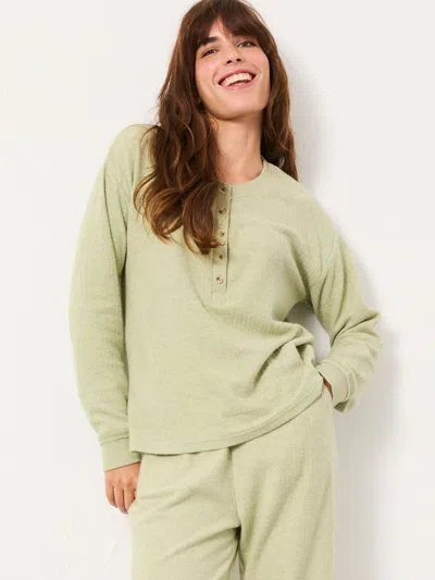 Fatface Pistachio Green Henley Lounge Top