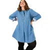 Fatface Plus Size Aida Denim Tunic In Blue Denim
