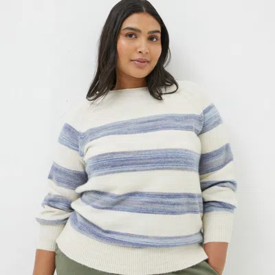 Fatface Plus Size Denim Ombre Stripe Sweater In Blue