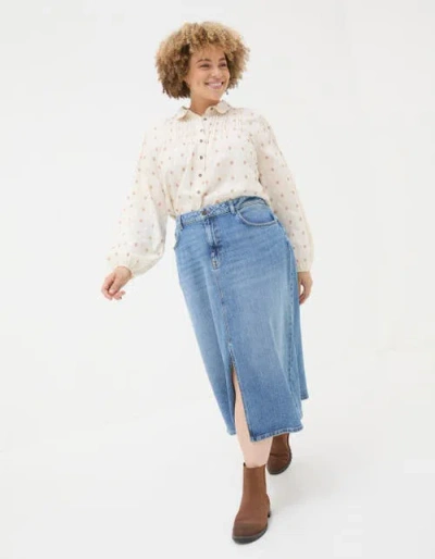 Fatface Plus Size Elsie Dobby Blouse In Ivory