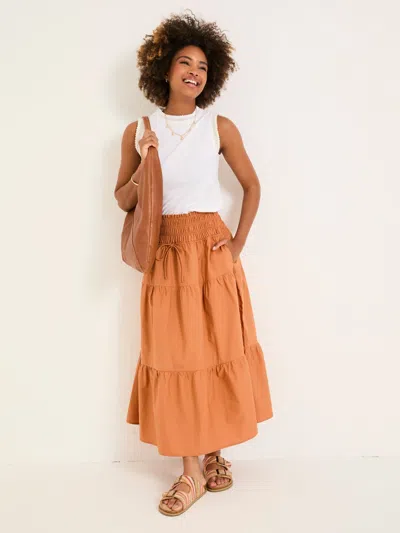 Fatface Ricky Golden Tan Midi Skirt