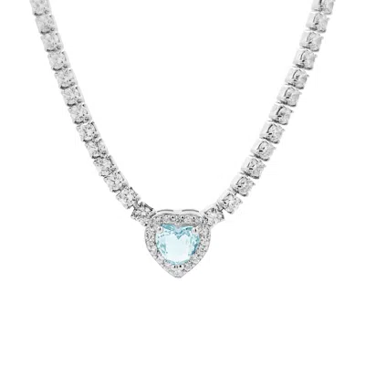 Fatone Women's Tennis Necklace  ♪ In Metallic