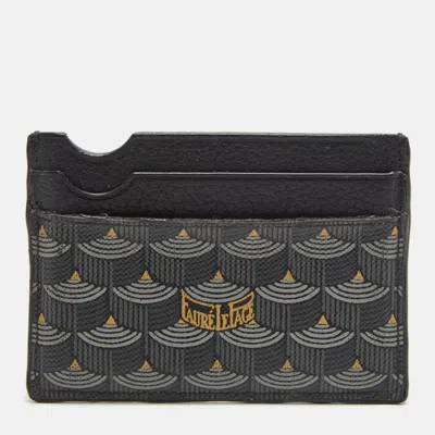 Pre-owned Fauré Le Page Black Coated Canvas And Leather Card Holder