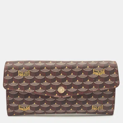Pre-owned Fauré Le Page Burgundy Coated Canvas Continental Wallet