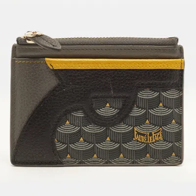 Pre-owned Fauré Le Page Calibre Zip Grey Leather Card Case