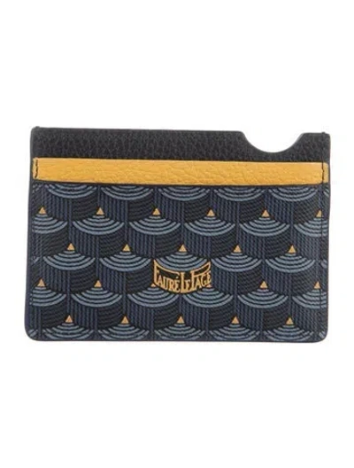 Pre-owned Fauré Le Page Etendard 4cc Leather Card Holder In Blue