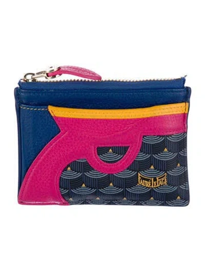 Pre-owned Fauré Le Page Gangsta 7cc Card Holder Leather Wallet In Blue
