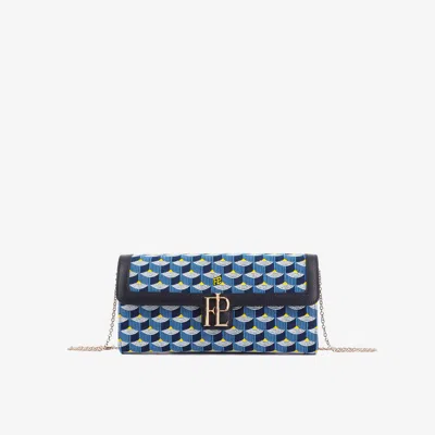 Fauré Le Page Good Knight Clutch In Jacquard & Leather In Royal Blue