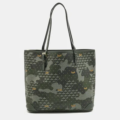 Pre-owned Fauré Le Page Green Coated Canvas Daily Battle 35 Tote