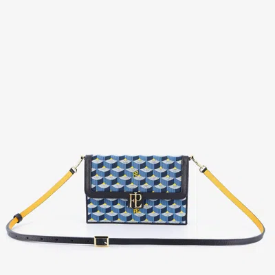 Fauré Le Page Ladies First 19 Clutch In Jacquard & Leather In Royal Blue