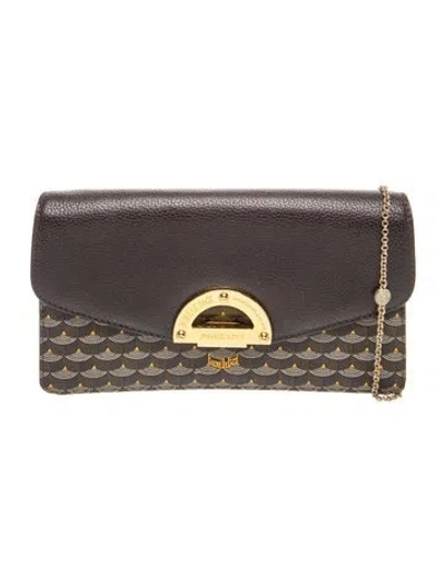 Pre-owned Fauré Le Page Parade Wallet On Chain In Brown