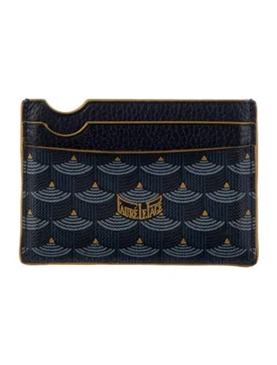 Pre-owned Fauré Le Page Printed Card Holder In Blue