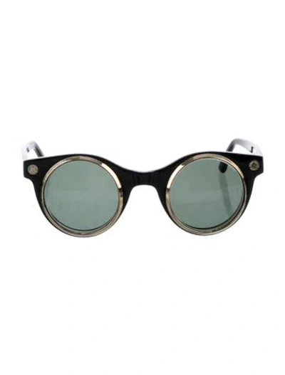 Pre-owned Fauré Le Page Round Tinted Sunglasses In Black