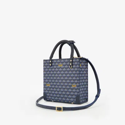 Fauré Le Page Take It Easy Bag In Canvas & Leather In Paris Blue