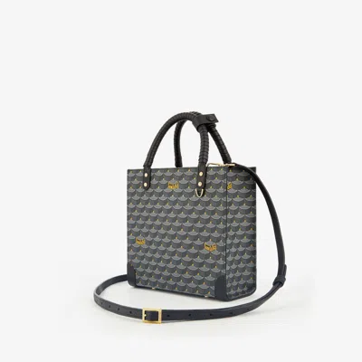 Fauré Le Page Take It Easy Bag In Canvas & Leather In Powder Black