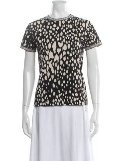 Pre-owned Fausto Puglisi Animal Print Crew Neck Top In White