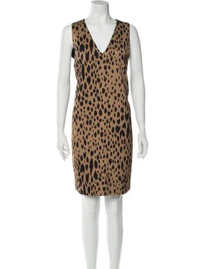 Pre-owned Fausto Puglisi Animal Print Knee-length Dress In Neutral