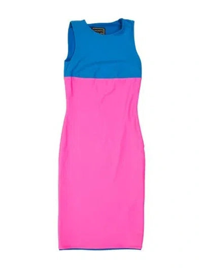 Pre-owned Fausto Puglisi Colorblock Pattern Mini Dress In Pink