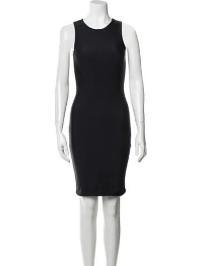 Pre-owned Fausto Puglisi Crew Neck Mini Dress In Black