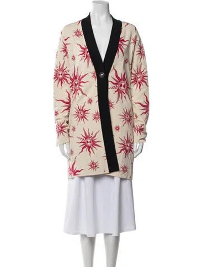 Pre-owned Fausto Puglisi Floral Print Coat In Neutrals