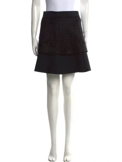Pre-owned Fausto Puglisi Mohair Mini Skirt In Black