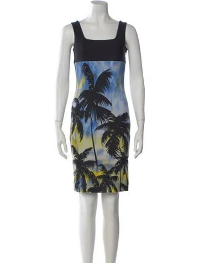 Pre-owned Fausto Puglisi Nylon Mini Dress In Blue