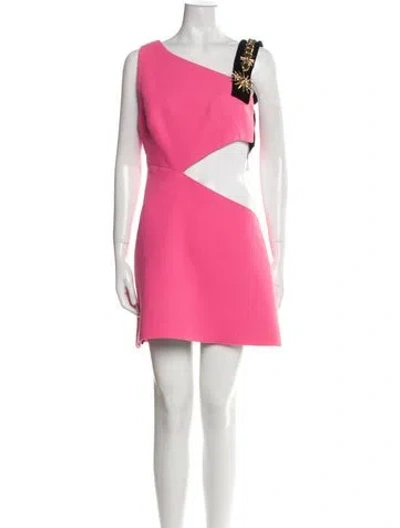 Pre-owned Fausto Puglisi One-shoulder Mini Dress In Pink
