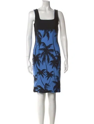 Pre-owned Fausto Puglisi Printed Knee-length Dress In Blue