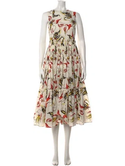 Pre-owned Fausto Puglisi Printed Midi Length Dress In Neutrals